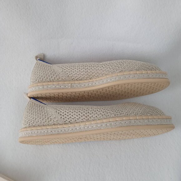 Rothy's Ivory Diamond Metallic Espadrilles Ankle Wrap New Women's Size W10 - Picture 3 of 8